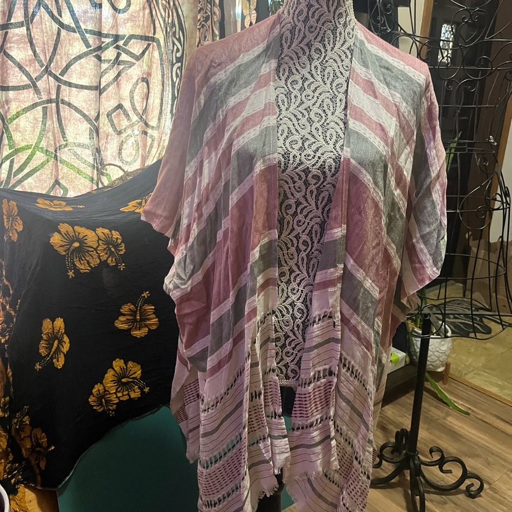 Christopher & Banks Striped Kimono Cardigan